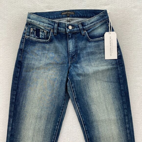 Modern American Jeans Women's‎ 26 Mesa Slim Bootcut Magnolia Wash Blue Denim NWT - Picture 2 of 14